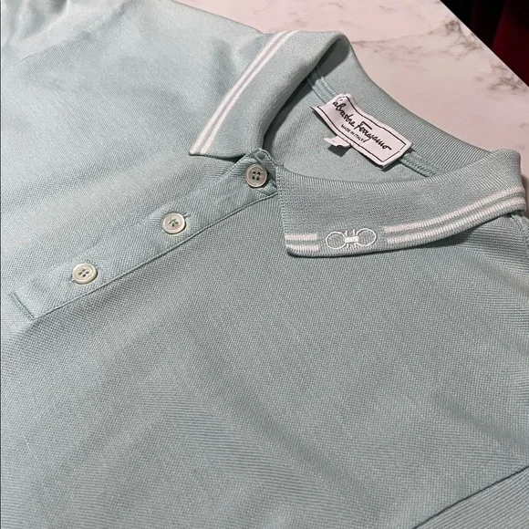 Salvatore Ferragamo Light Green Polo Shirt